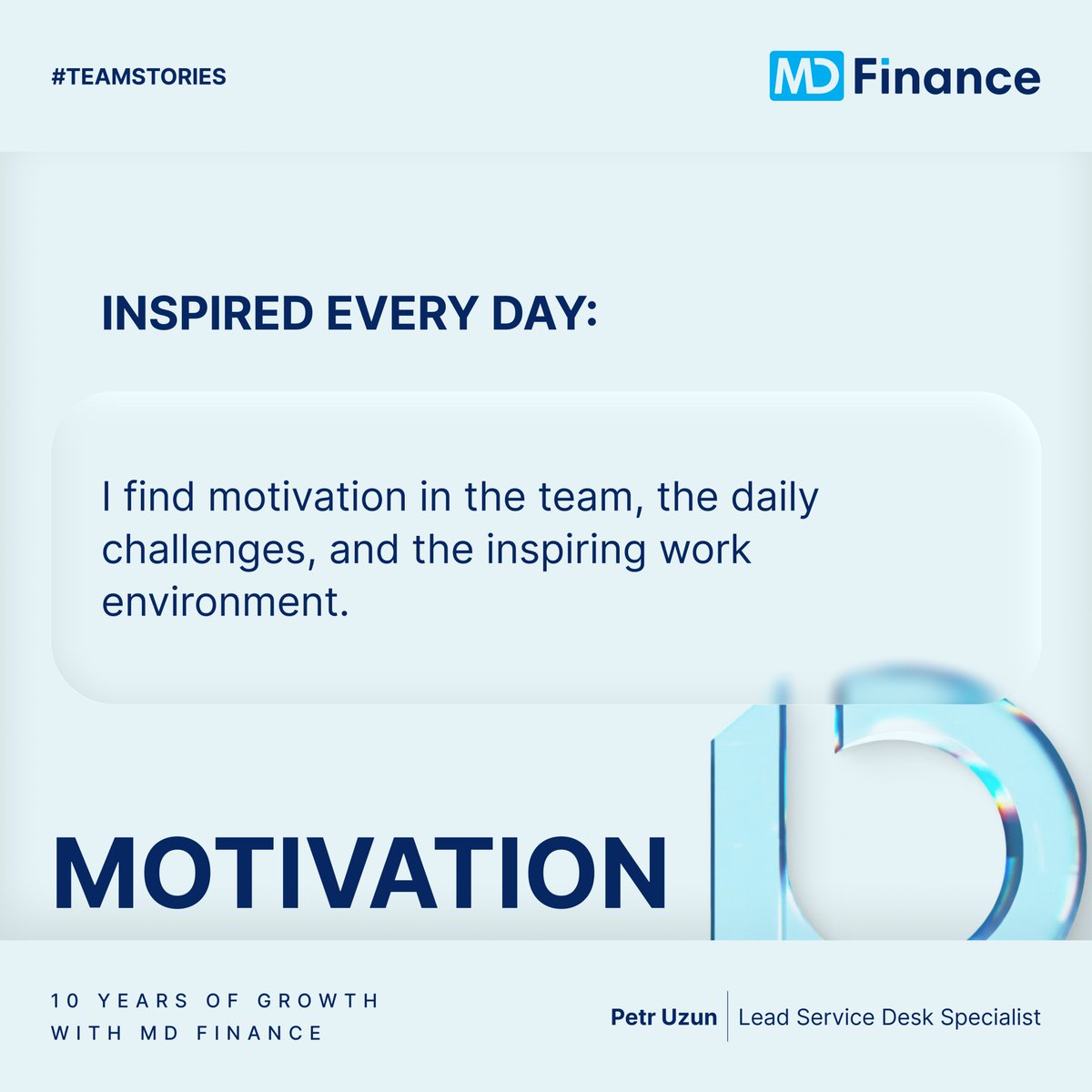 mdfin_page's tweet photo. Ten years mark a significant milestone for MD Finance and for everyone who has contributed to its success. For Petr Uzun, this journey began in October 2015, when the team worked from a small coworking space and the company was just starting to grow.

Since then, MD Finance has grown from a small company into the strong, successful company it is today. For Petr, this has brought new projects, challenges, and professional growth, progressing from procurement processes to leading the support team.

He finds motivation in the team, the daily challenges, and the inspiring work environment.

💬 “MD Finance is my exciting journey that has lasted for 10 years,” Petr shares.

This story concludes our series dedicated to MD Finance’s 10th anniversary. These past ten years have proven the strength of our team, culture, and our commitment to continuous development.

And we look confidently to the future - towards new challenges and even greater achievements.

#teamstory