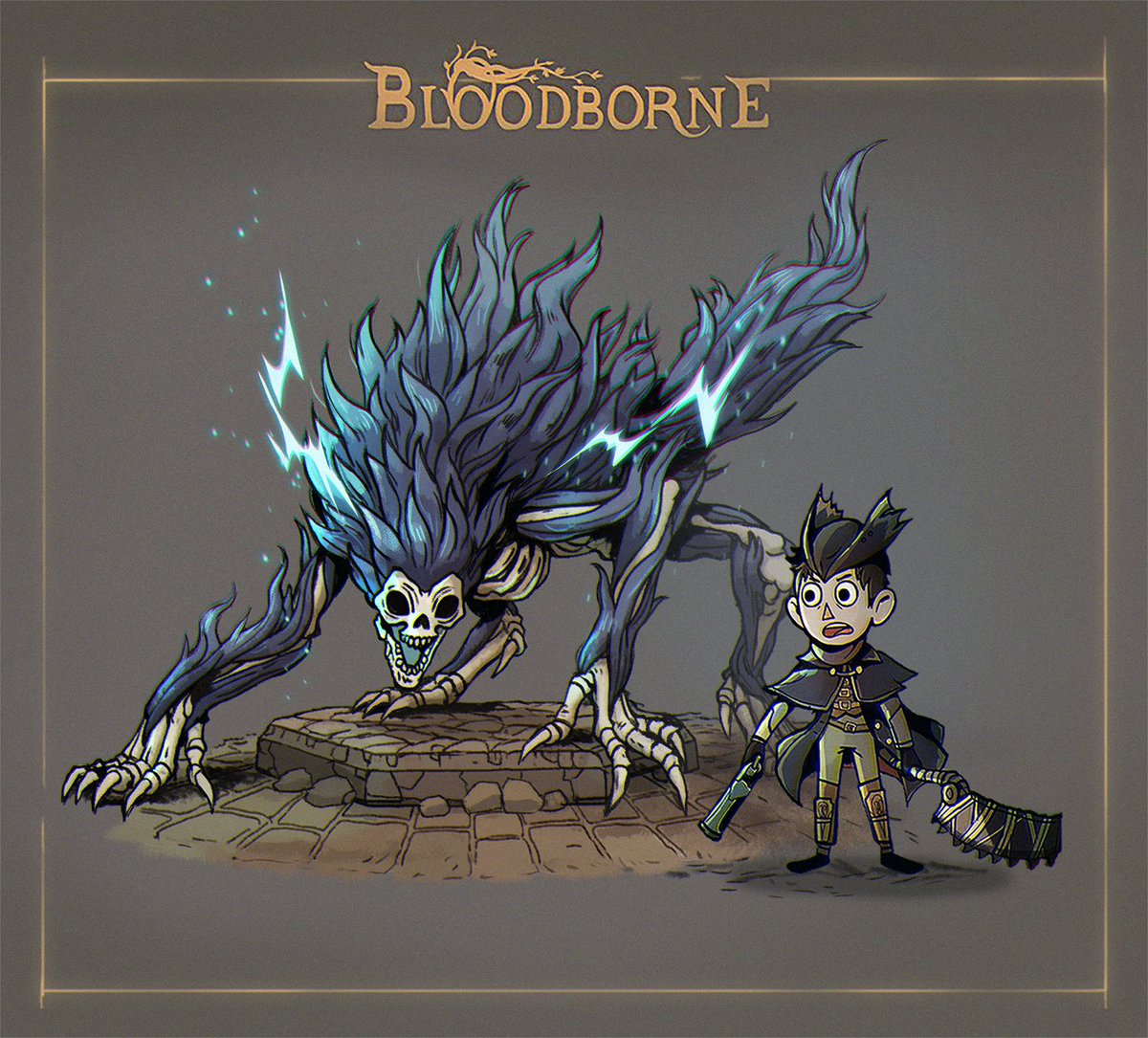 #Bloodborne and #Overthegardenwall mash-up  .Soo many bosses are waiting)) #indiedev #gamedev #FromSoftware #fanart #inktober 

Darkbeast Paarl