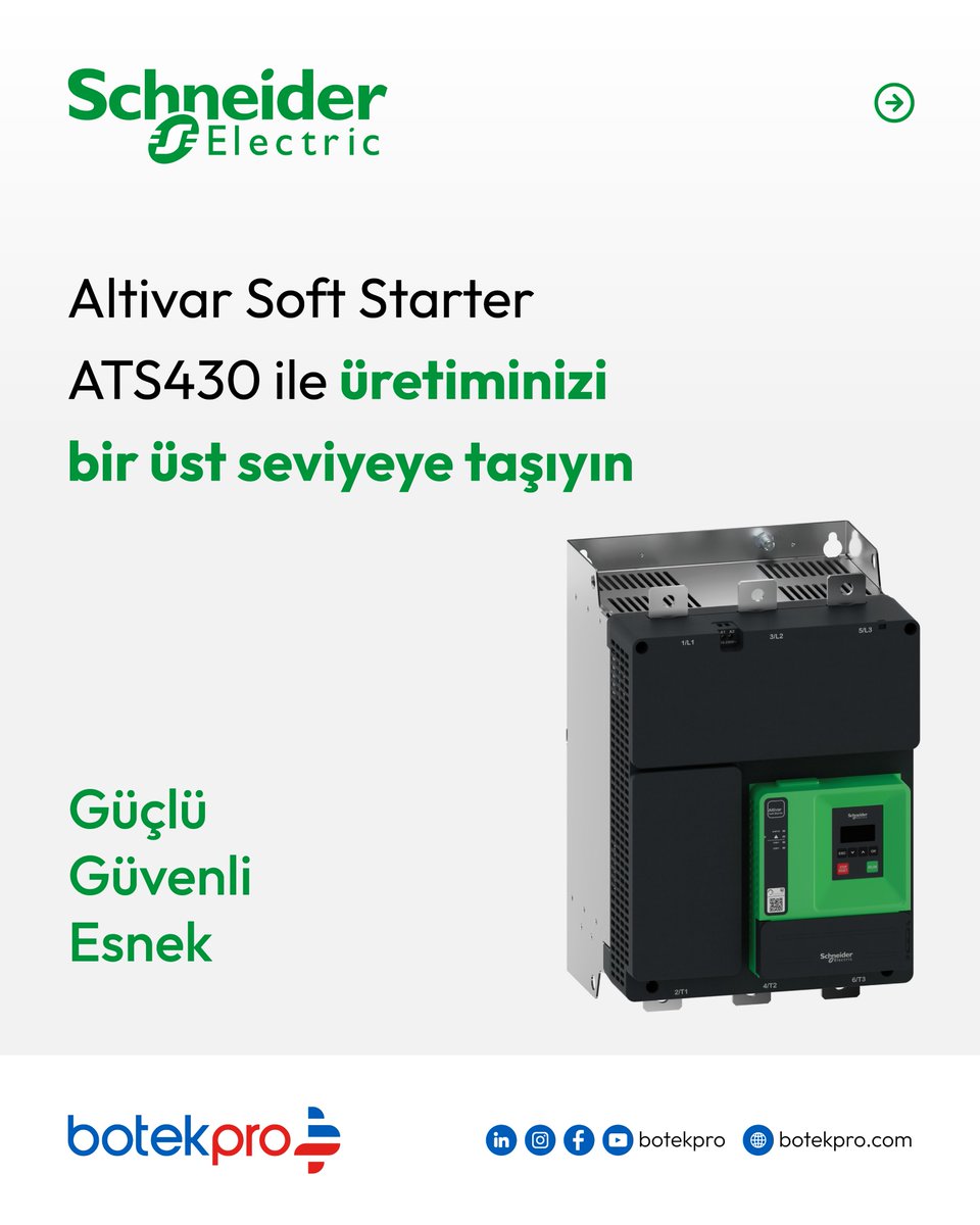 botek_pro's tweet image. Botek Pro ile motor kontrolünde yeni dönem.
Altivar Soft Starter ATS430, yüksek dayanıklılığı, enerji verimliliği ve dijital izleme özellikleriyle üretim hatlarınızda maksimum kontrol sunar.

+90 212 210 94 27
 satis@botekpro.com
 botekpro.com

#BotekPro #AltivarATS430…