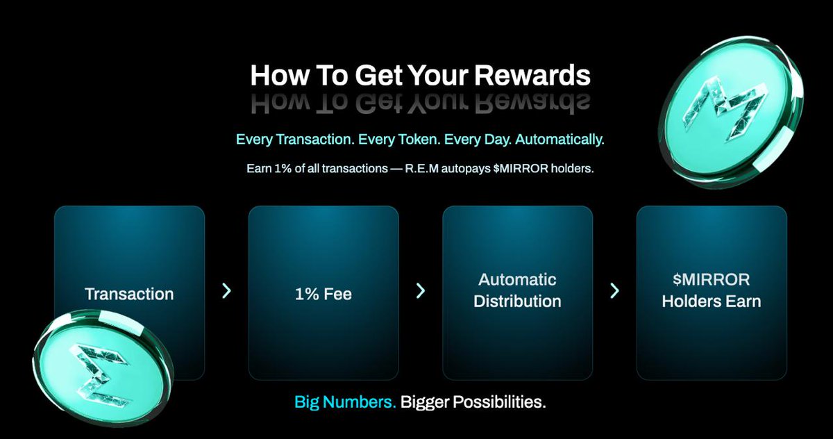 Bee KGeN 📀 (@coin_frenzy1) on Twitter photo The future of crypto isn’t about hype, it’s about alignment.
<a href="/mirrorchainx/">Mirror Chain</a> rewards holders directly: 1% of every transaction is automatically redistributed through R.E.M. (Repetitive Earning Mechanism).
No staking. No lockups. No middlemen.
Just real, continuous yield powered by The future of crypto isn’t about hype, it’s about alignment.
<a href="/mirrorchainx/">Mirror Chain</a> rewards holders directly: 1% of every transaction is automatically redistributed through R.E.M. (Repetitive Earning Mechanism).
No staking. No lockups. No middlemen.
Just real, continuous yield powered by