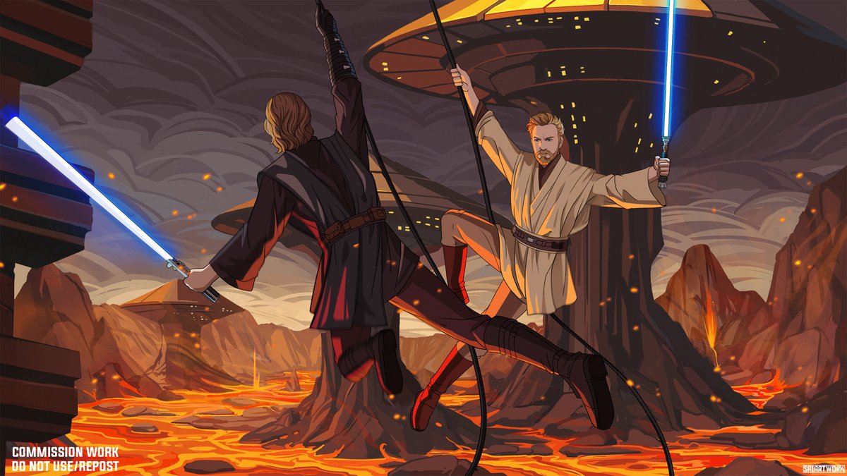 saiartwork's tweet photo. "Two brothers, one fate"
A commission piece for a client on Instagram, featuring the iconic duel from Star Wars: Revenge of the Sith 🔥 https://t.co/03vFWzSFRV