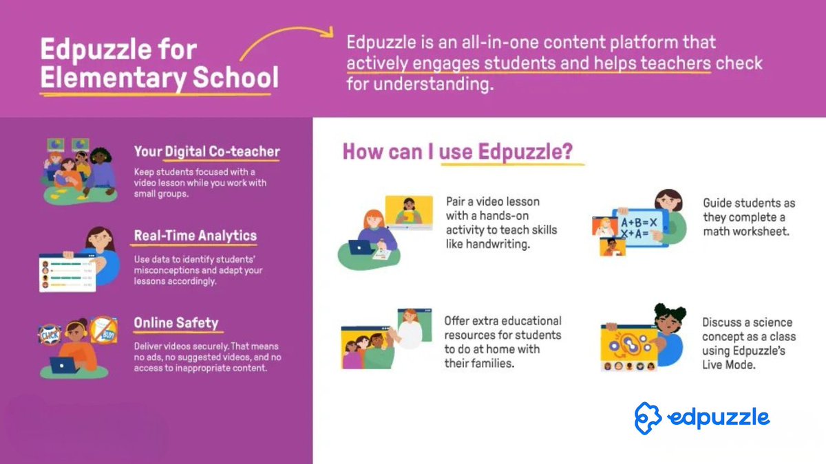 edpuzzle's tweet image. Engage your youngest learners with Edpuzzle for 
Elementary School✨

🎥 Interactive video lessons
📊 Real-time insights
💪 Safe, ad-free learning
Perfect for curious little minds 💛
💬Tag a teacher who would love this!

#Edpuzzle #TEACHers #Elementary
