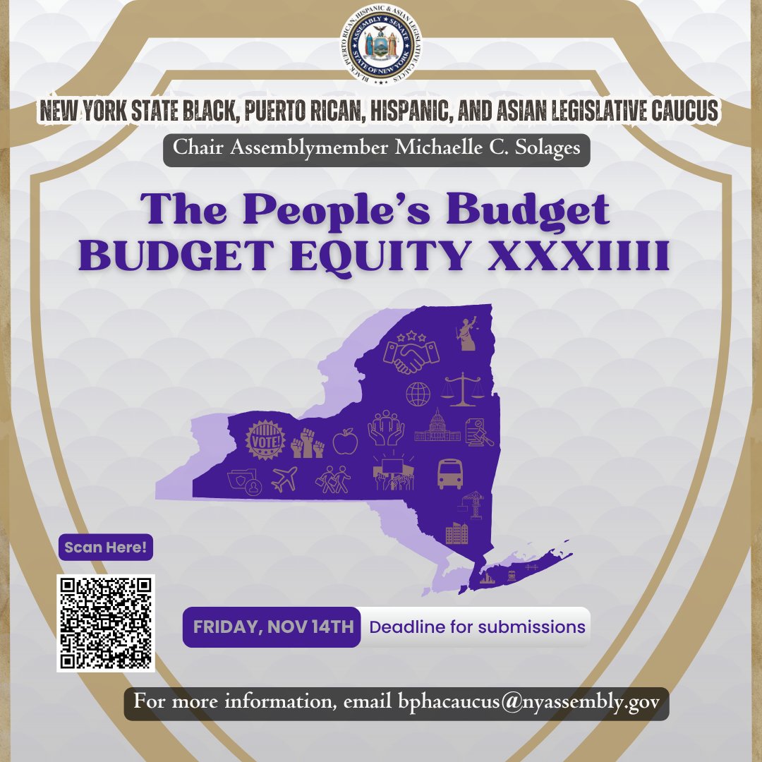 We want your input to help us shape the 2026 People's Budget!

Check out the link below or scan the QR Code to help the Caucus address systemic inequalities and injustices that are impacting Black, Latino, and AAPI communities across the state!

Form Link: docs.google.com/forms/d/e/1FAI…
