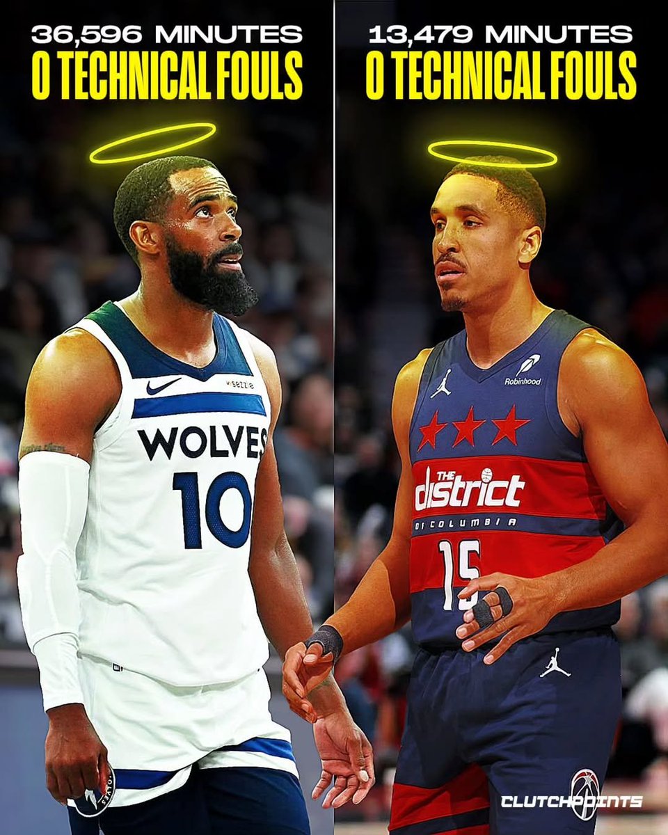 ClutchPoints's tweet image. Mike Conley has played 36,596 minutes in the NBA and still hasn't been hit with a single technical foul.
That's almost 19 seasons of hooping, arguing calls in his head, and somehow never crossing the line with a ref.
The next closest guy was Malcolm Brogdon, who just retired…