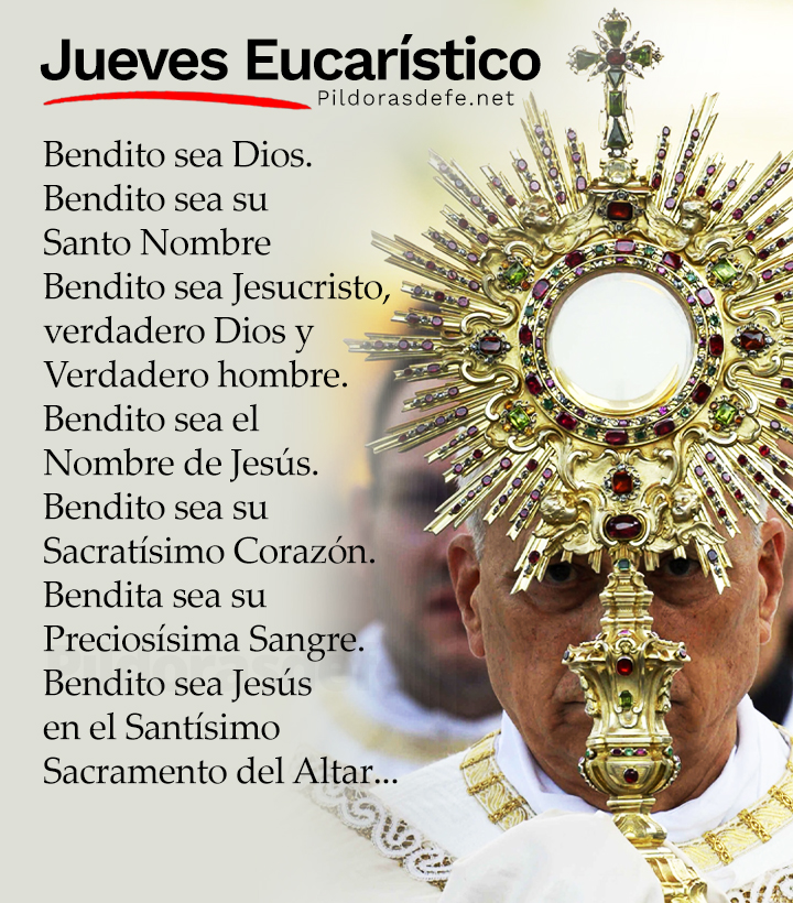 Pildorasdefe's tweet photo. Jueves Eucarístico. 🙏
Adoremos al Amor de los amores.

Bendito sea Dios.
Bendito sea su Santo Nombre.
Bendito sea Jesucristo verdadero Dios y verdadero Hombre.
Bendito sea el Nombre de Jesús.
Bendito sea su Sacratísimo Corazón.
Bendita sea su Preciosísima Sangre.
Bendito sea Jesús en el Santísimo Sacramento del Altar.
Bendito sea el Espíritu Santo Consolador.
Bendita sea la Incomparable Madre de Dios, María Santísima.
Bendita sea su Santa e Inmaculada Concepción.
Bendita sea su gloriosa Asunción.
Bendito sea el Nombre de María, Virgen y Madre.
Bendito sea San José su castísimo esposo.
Bendito sea Dios en sus Ángeles y en sus Santos.

🙏
