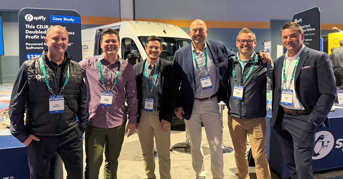 It’s day two at the Orlando Mopar Vendor Expo, and the Spiffy team is ready for another full day of dealer discussions about launching and scaling mobile service!

Stop by booth #441 to learn how our software, van upfits, and integrated devices are helping dealerships deliver