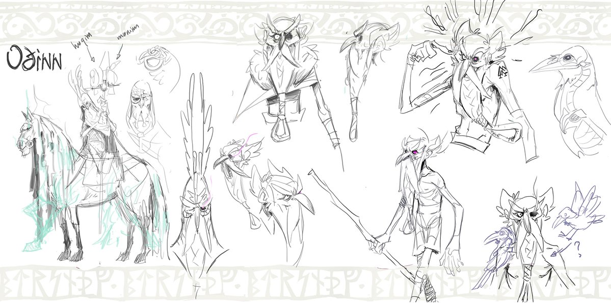 WIP 
from my project "HEIMR". 
Here is ODIN, So here are some exploration sketches and I finally lock this one. I'll try to finish it &amp; clean this fella as soon as I can. But I thought it could be nice to share my process! 
you can check my project here: 
lnkd.in/eVNYEiJ8