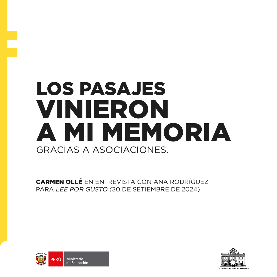 casaliteratura's tweet image. Compartimos una frase de la escritora Carmen Ollé en la entrevista con Ana Rodríguez para Lee por gusto (2024) #frase #escritora #literatura