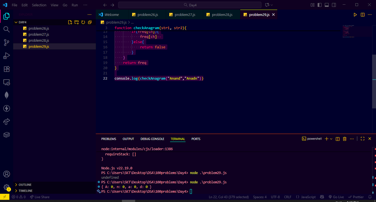CoderAnand's tweet image. Day 27 of learning DSA 💻
Solved 4 string problems today! 🧩
Improving logic and problem-solving step by step 💪
#DSA #Coding #ProblemSolving #JavaScript #LeetCode #Codeforces