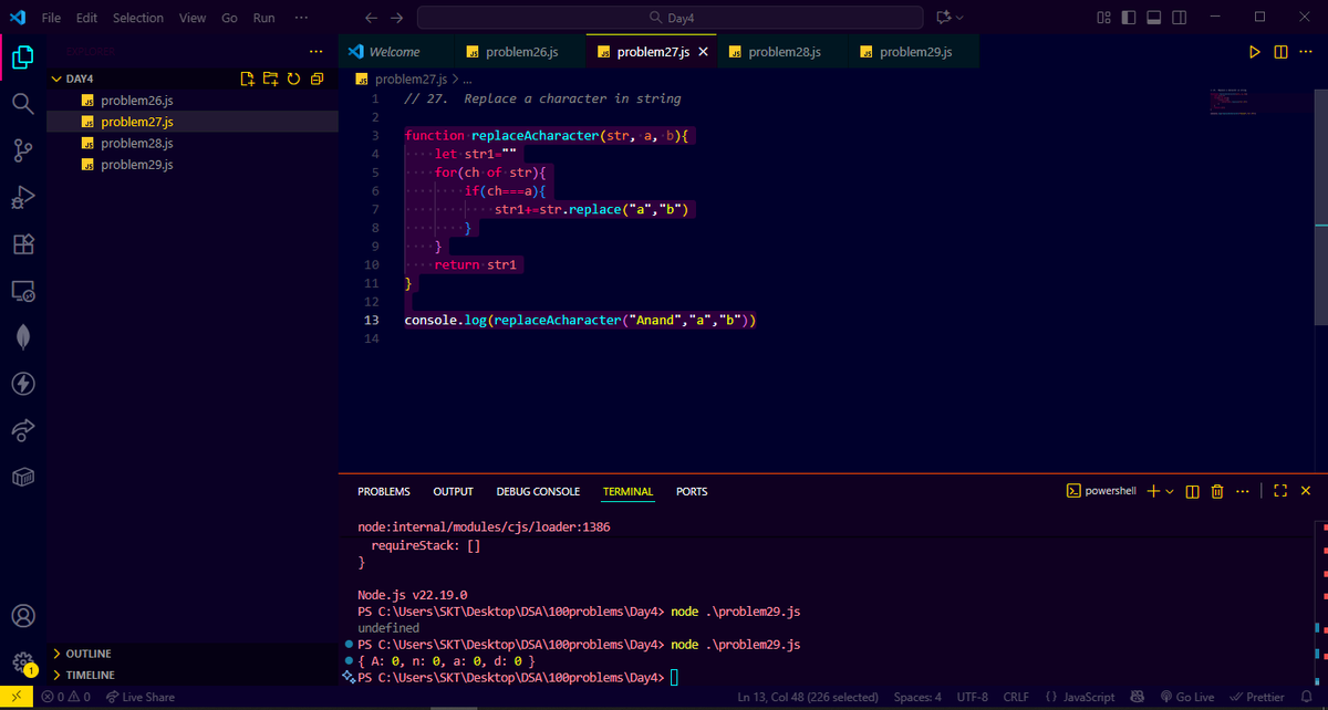 CoderAnand's tweet image. Day 27 of learning DSA 💻
Solved 4 string problems today! 🧩
Improving logic and problem-solving step by step 💪
#DSA #Coding #ProblemSolving #JavaScript #LeetCode #Codeforces