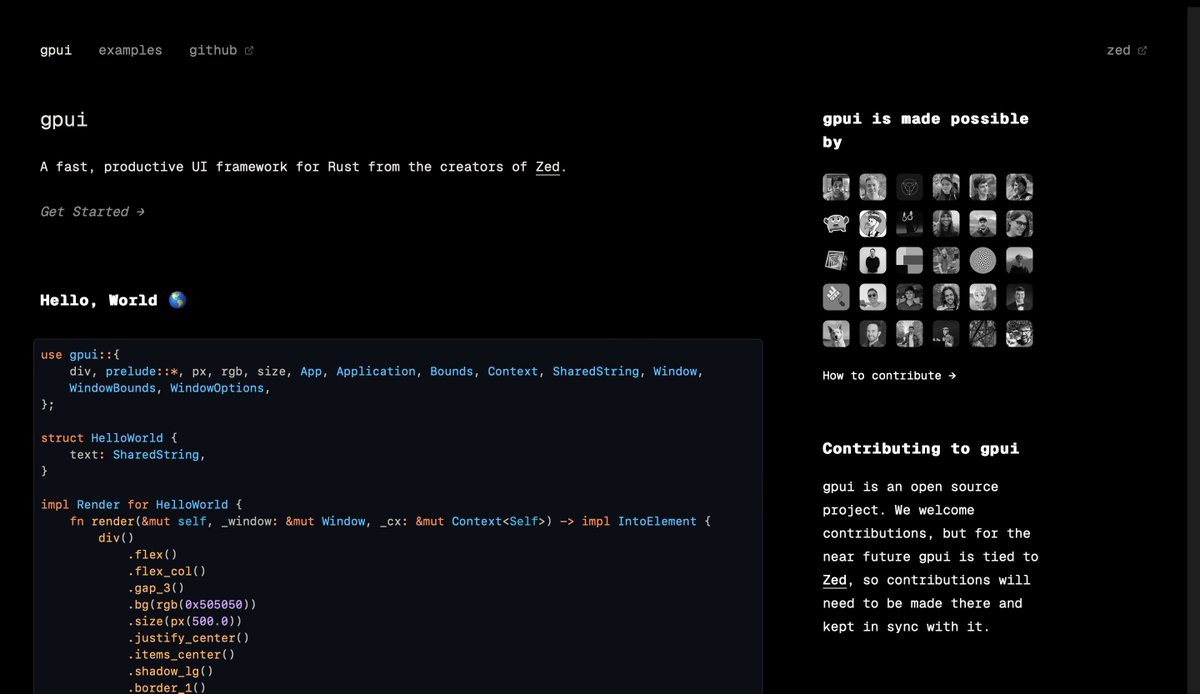 johnsontradez's tweet image. Just discovering the UI framework by @zeddotdev.
GPUI, Ui framework for styling in Rust!
Slick, i'll look into this more.