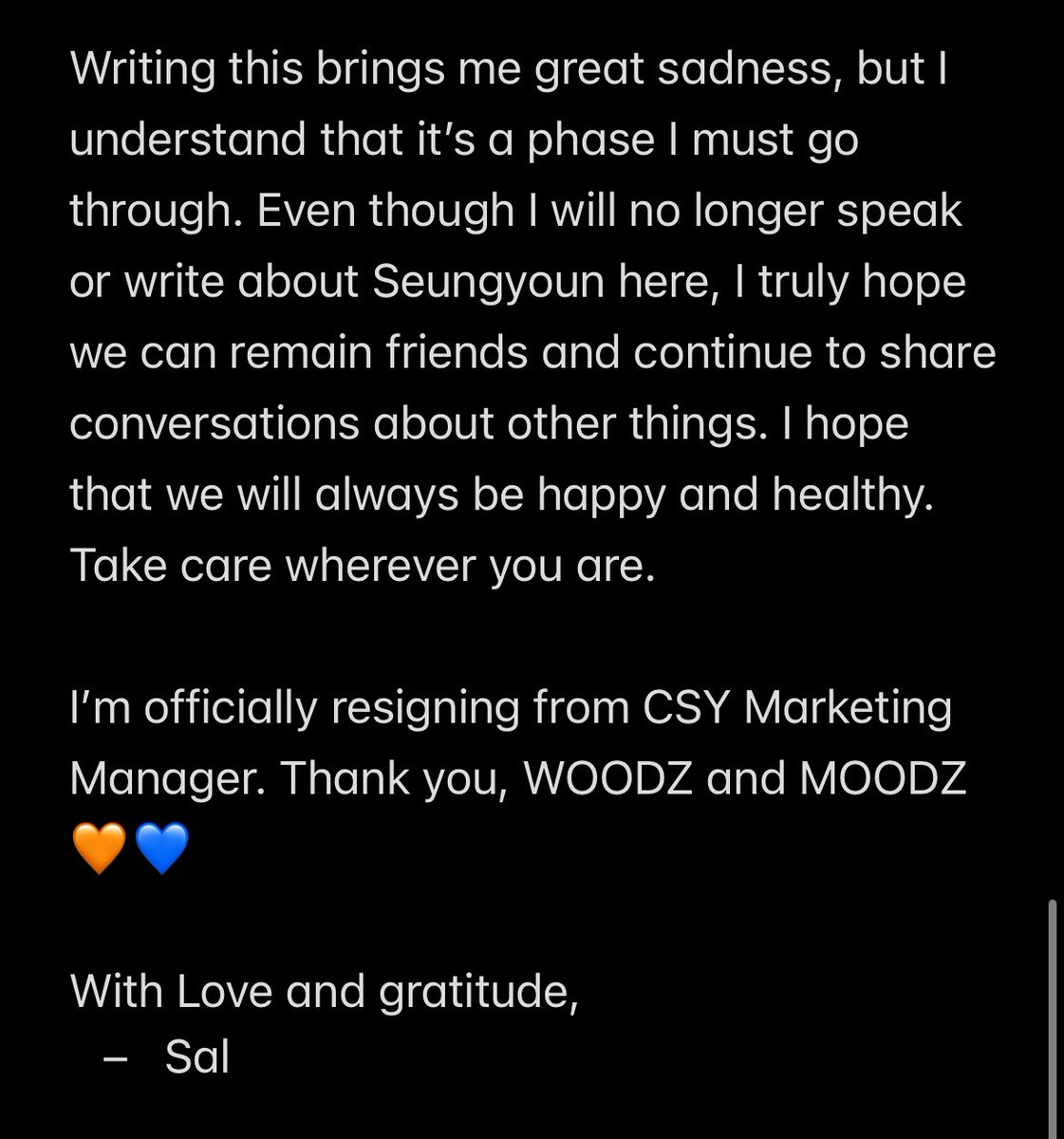 y0unkuza's tweet image. Resignation Letter 📨

Thank you for these meaningful 6 years. We’ve been through ups and downs together. After giving long deep thought and consideration…finally I made this decision 🥺🙏
