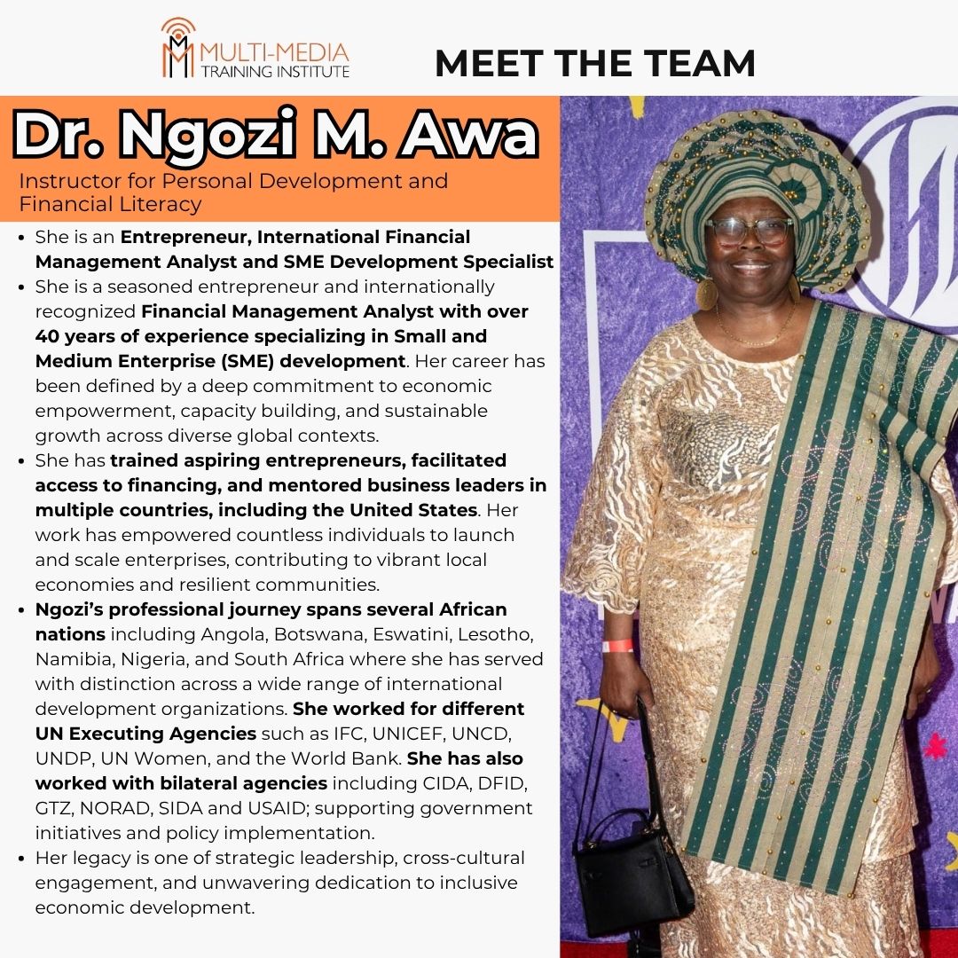mmtidc's tweet image. Meet our amazing instructors !
Dr. Ngozi M. Awa, Randi Payton, Rodney Minor, and Jotham Yahuma, dedicated to empowering students with wisdom, experience, and inspiration every step of the way!
#mmti #youthempowerment #instructorspotlight