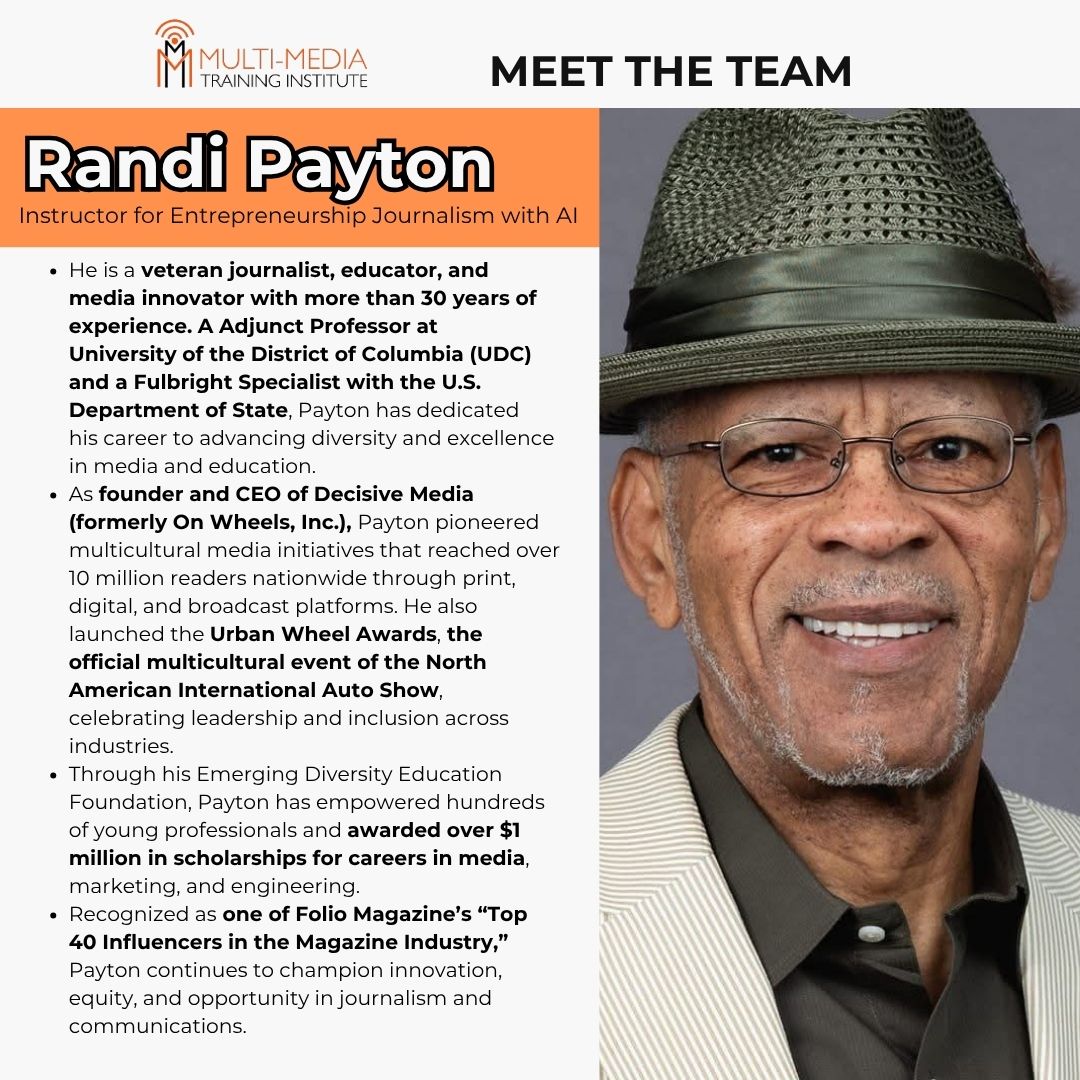 mmtidc's tweet image. Meet our amazing instructors !
Dr. Ngozi M. Awa, Randi Payton, Rodney Minor, and Jotham Yahuma, dedicated to empowering students with wisdom, experience, and inspiration every step of the way!
#mmti #youthempowerment #instructorspotlight