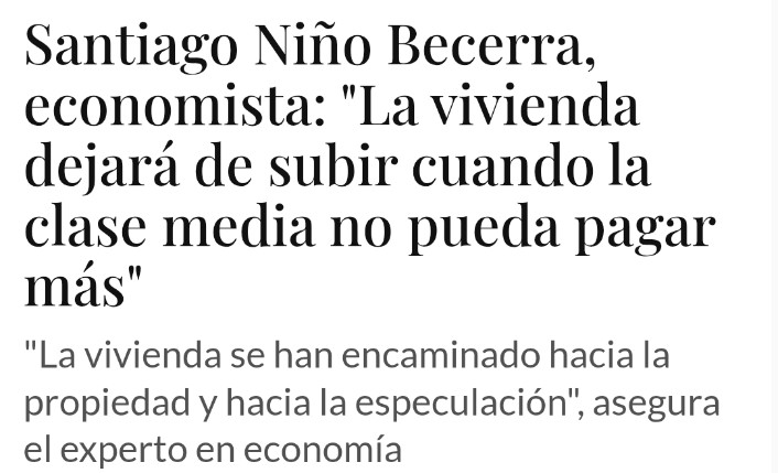 Vamos lo q llevo diciendo, cuando los curritos dejen de comprar viviendas por precios desorbitados q no lo valen

Los especuladores van apretando las tuercas para hacerse más ricos y los tontos caen en la trampa 

Cuanto daño ha hecho aquello del invierte invierte 
Puta avaricia