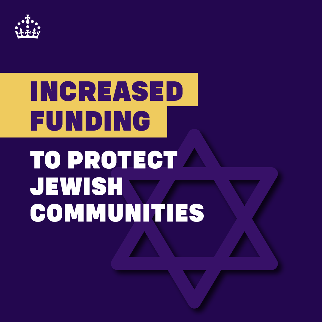ukhomeoffice's tweet image. No one should have to live a life in fear because of the faith they practice.

That is not the Britain we stand for.

In addition to existing support, up to £10 million in new funding will protect synagogues, Jewish faith schools and community centres across the UK.