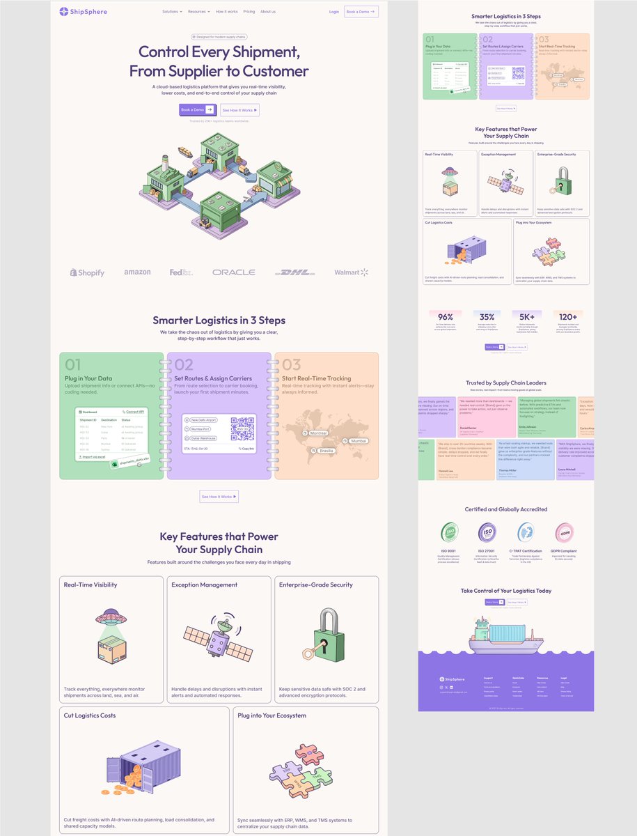 uiux_harshit's tweet image. Landing page design for Logistics SaaS
Timeline: 5 days