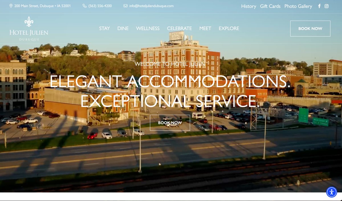 We just launched a new website for the historic landmark Hotel Julien in Dubuque Iowa, hoteljuliendubuque.com.