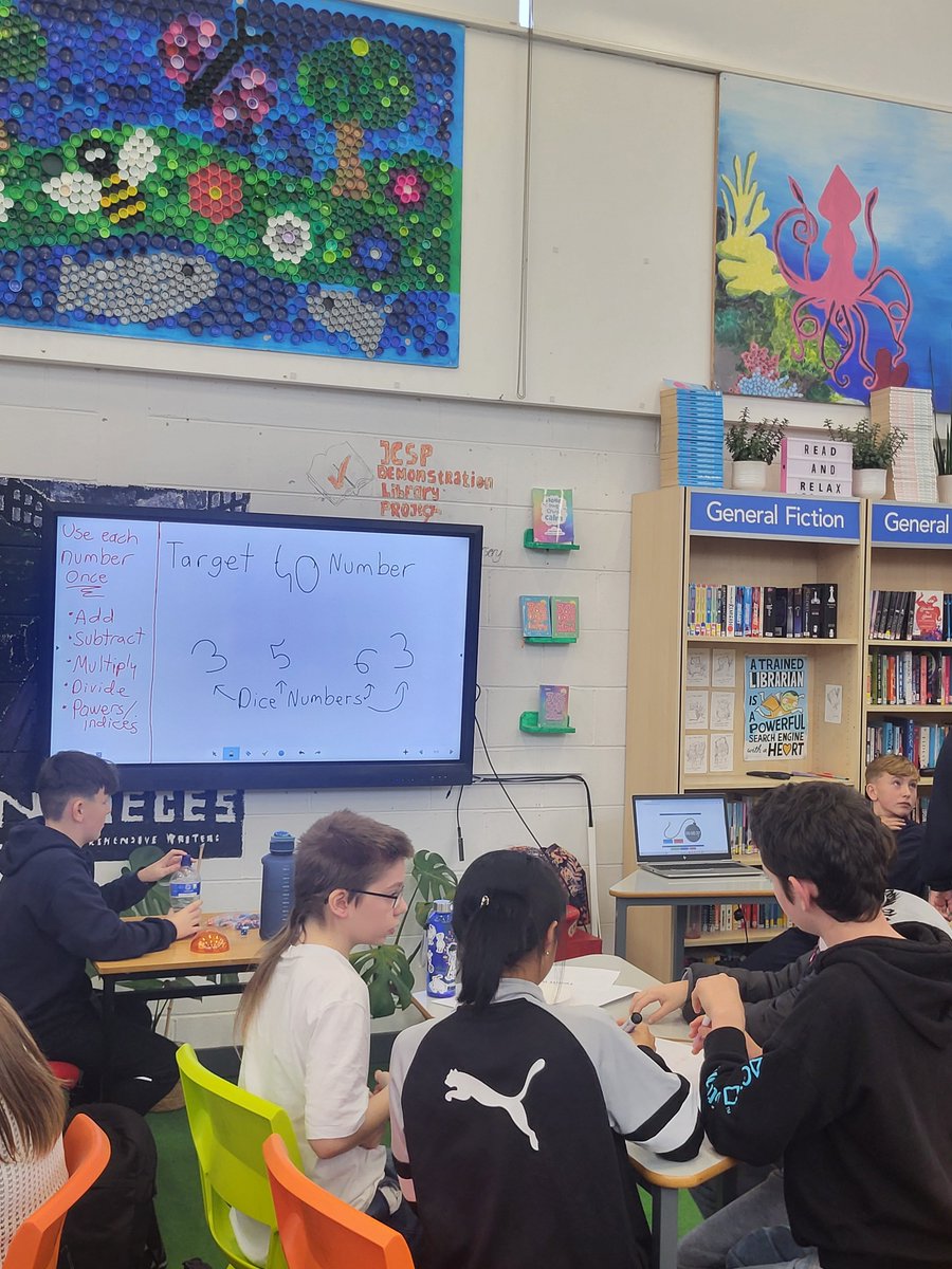 TrinityCompLib's tweet image. Happy Maths Week everyone! We had a great morning hosting an inter-JCSP School Library Maths Dice Tournament this morning. @TrinityComp_ @jcsplibraries