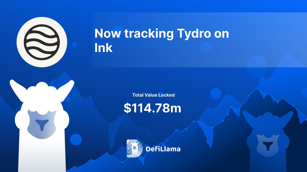 DefiLlama's tweet image. Now tracking @tydrohq on @inkonchain
Tydro is a non-custodial lending protocol for onchain capital markets. Powered by Aave and built on Ink