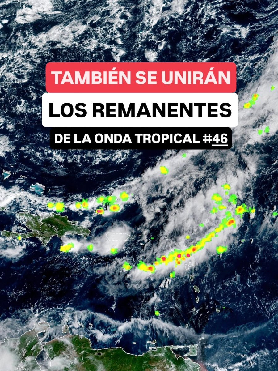 JeanSuriel's tweet photo. 🔴🔴ALERTA | El riesgo de inundaciones severas aumentará en las próximas horas en gran parte de República Dominicana por los efectos directos de una vaguada fortalecida, la cercanía del primer frente frío y los remanentes de la onda tropical 46: los aguaceros se tornarán más significativos después del mediodía.

🔴Estas precipitaciones incrementarán las crecidas de ríos y cañadas, por lo que el riesgo de desbordamientos será mayor al final de la tarde y durante la noche: descargas eléctricas y ráfagas de viento podrían desarrollarse en nuestro país.

Sigue ⬇️