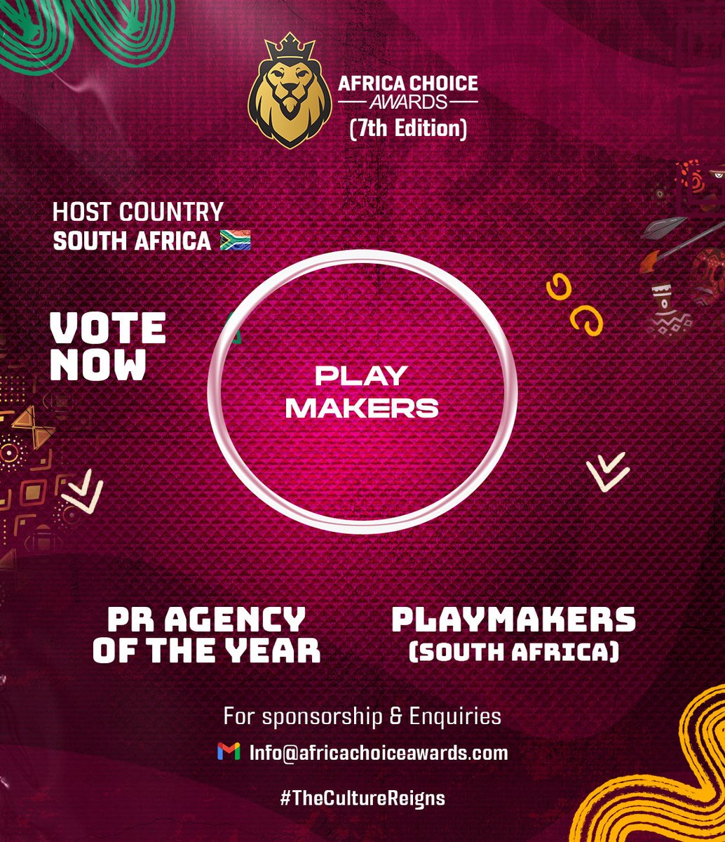 Our agency has been nominated for Best PR Agency of the Year at the Africa Choice Awards 2025!

This recognition reflects our commitment to strategic communication across Africa.

Voting is now open and we would love your support please vote for us below:
elfrique.com/vote/vote_cont…