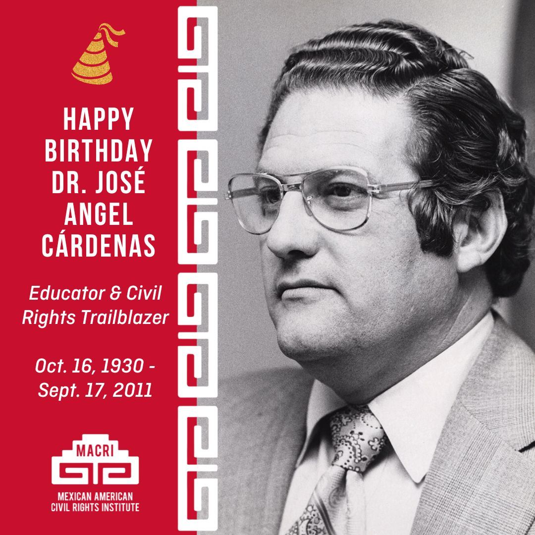 Born #OTD in 1930, Dr. José Angel Cárdenas was an education reformer who was the first Mexican American superintendent in Bexar County and, in 1973, founded the Intercultural Development Research Association to increase educational opportunities for all students.