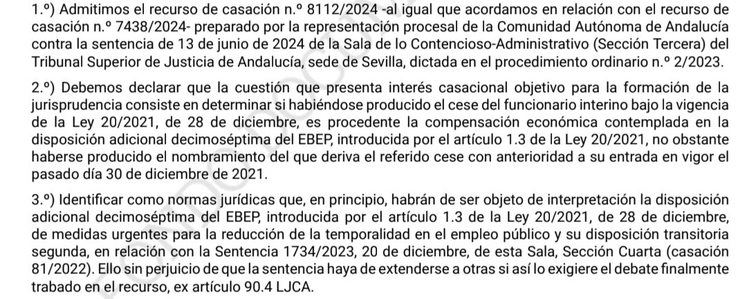 humanizasanidad's tweet photo. ⚖️ATS de 24/09/2025, RCA 8112/2024. Id cendoj 28079130012025201446. El TS resolverá sobre el #derecho a #compensación #económica si el #nombramiento como #interina es anterior a la entrada en vigor de la Ley 20/2021. https://t.co/Dft3uyFkxT