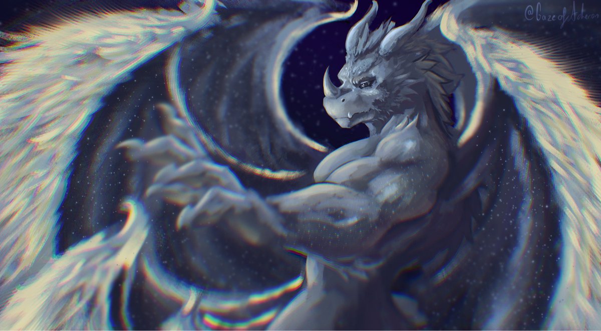 #Weretober2025 11…? Idek if this even counts but its a dragon, okay shhh tags!! #art #furryart #furryartist #dragon 

Sin.
- Born of the crescent to make it whole.