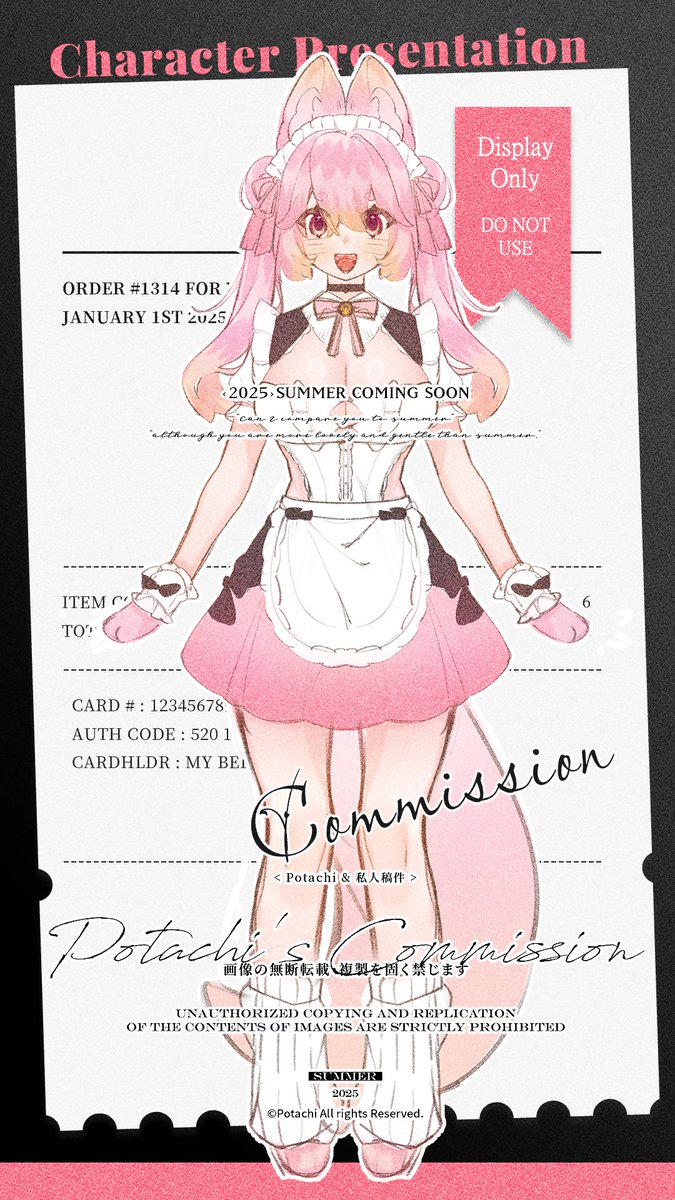 【Vtuber一條龍客製角色】 
目前我與ポテチ有一條龍的合作委託 
繪製+建模只要30000+就好唷✨ 

繪製部分包含: 
排版立繪(如圖)、拆件psd、客製角色設計
價格:17000+
繪師:<a href="/Pootachi1069/">ポテチ🥔VGEN CMS OPEN</a>

建模部分包含: 
XYZ軸、全身物理、9種口型
鼓嘴、歪嘴、呼吸、身體反綁開關 
價格:17000+
建模師:@LucaLiveCH