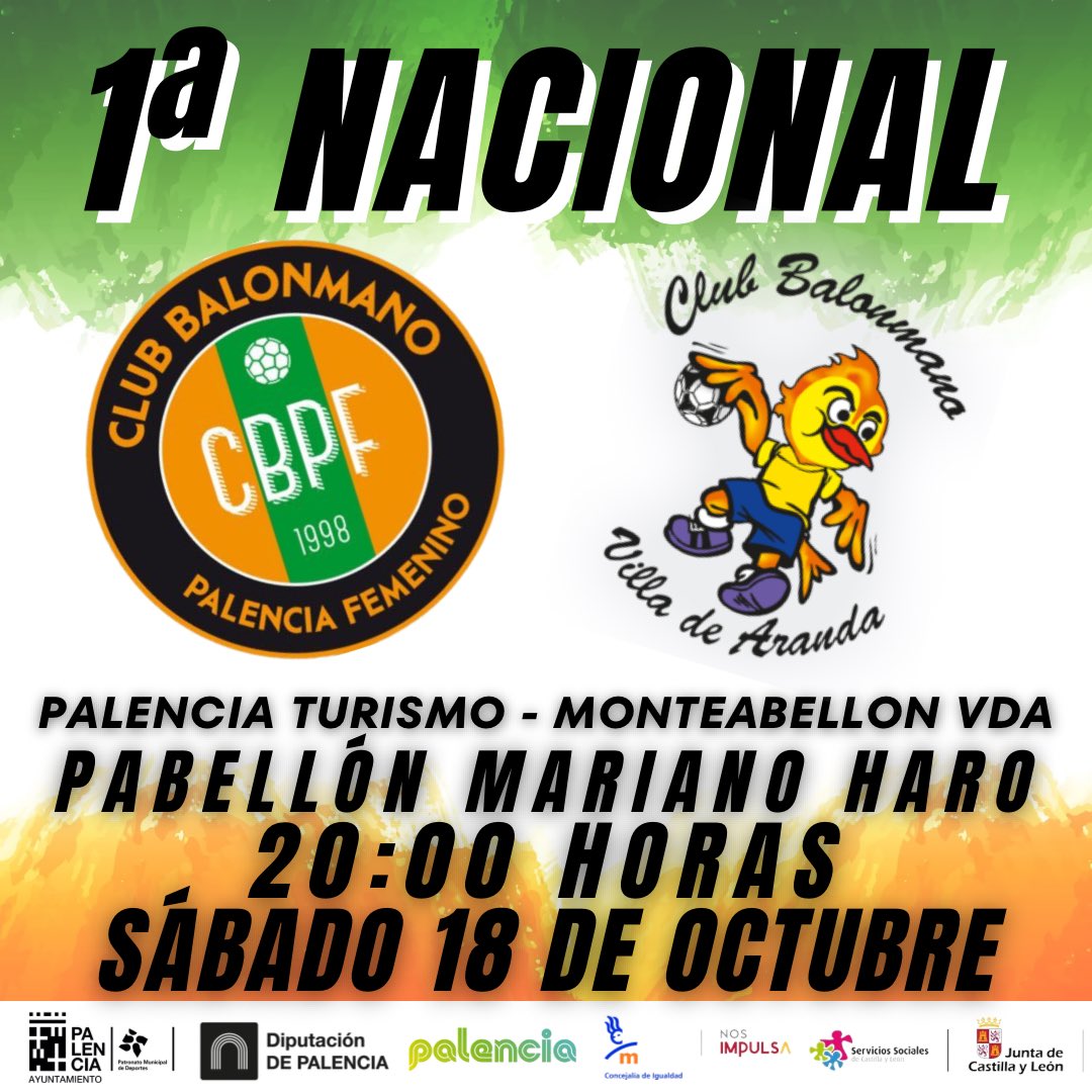 ⚽️ EL SÁBADO VOLVEMOS AL MARIANO 🤾🏼‍♀️

<a href="/PalenciaTurismo/">Palencia Turismo</a> CBPF 🆚 <a href="/bmvillaaranda/">Club Balonmano Villa de Aranda</a> 

📌 Pabellón Mariano Haro - 20:00h

#JuntasMásBalonmano #CBPF