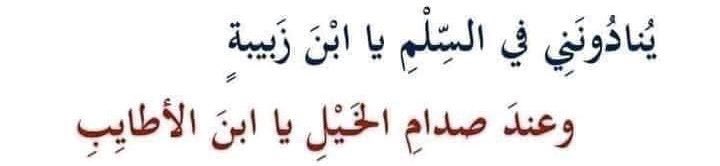 ㅤ

عنتر بن شداد كان احد شجعان العرب
فكان اذا احتاجه قومه في المعارك ندبوه
وقالوا له يا عنتر ادفع عنا وعن بيوتنا وحلالنا

فحينما تنتهي المعركه بالنصر
ويسود عليهم الامن والامان

| يقولون له : انت ابن زبيبه اذهب الى رعي الابل |

فنظم ابياته المشهوره قائلاً فيهم 👇🏻:
ㅤ