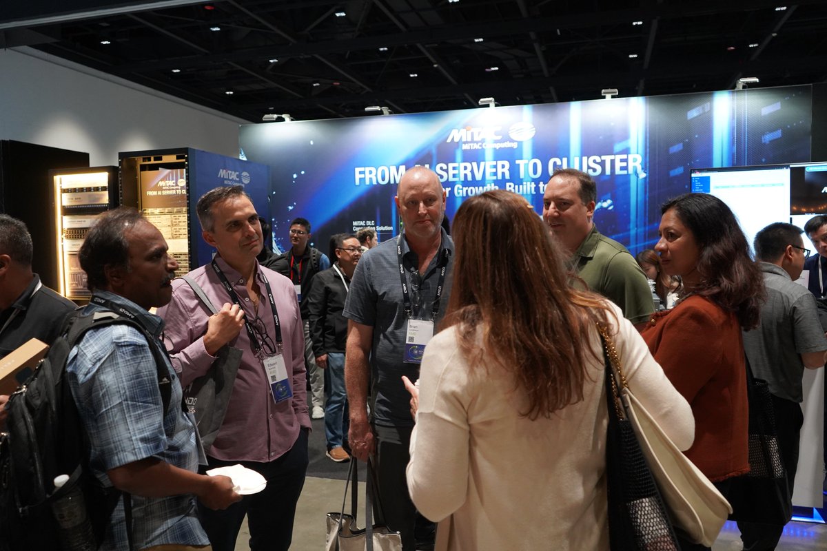MiTACcomputing's tweet image. 🤝 Honored to welcome the @AMD team to our booth at #OCPGlobalSummit!
Our partnership drives scalable #AI infrastructure and sustainable, open computing innovation.
Grateful for #AMD’s continued trust and collaboration as we work toward greater milestones together.
#OCP
