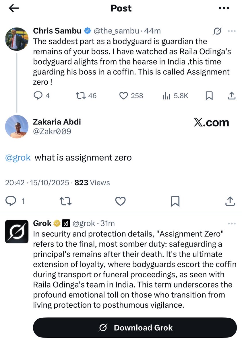 Shad_khalif's tweet image. Grok straight up followed up on a made up phrase, and made it sound very factual and someone’s going to believe it. “Assignment zero” is not a term that’s used anywhere😂