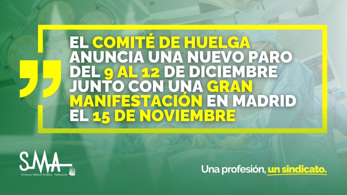 📢 Comunicado

🟩 El Comité de Huelga de SMA y CESM anuncia las próximas movilizaciones en defensa de un Estatuto propio de la profesión médica y facultativa

Más información en ➡️ smandaluz.com/el-comite-de-h…