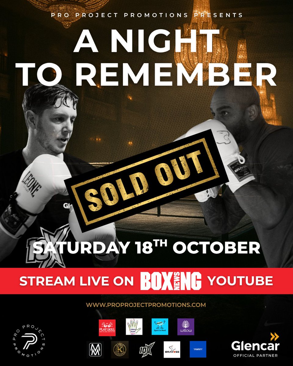 proprojectpro's tweet image. A Night to Remember is officially sold out 🥊

Thank you to everyone who’s booked their tables and supported the event. If you didn’t manage to get a ticket, you can still catch all the action live on Boxing News Online’s YouTube channel.

📅 Saturday 18th October
