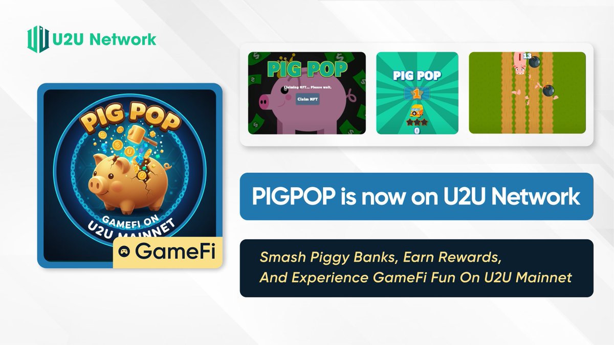 u2u_xyz's tweet image. Smash | Earn | Farm | Repeat
Say gm to Pig Pop – a fun and fast-paced blockchain arcade game backed by one of Vietnam’s leading game studios (@Web3GameStudio), is integrated on U2U Network Mainnet
Born from VietBUIDL Hackathon, Pig Pop is here to make Web3 gaming FUN again.…