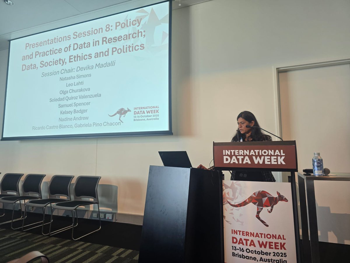 INFLIBNET's tweet image. Prof. @DevikaInflibnet , Director, @INFLIBNET Centre, chaired a session on 'Policy and Practice of Data in Research: Data, Society, Ethics, and Politics', during International Data Week #IDW, 13-16 October 2025, in Brisbane, Australia, on 15th October 2025.