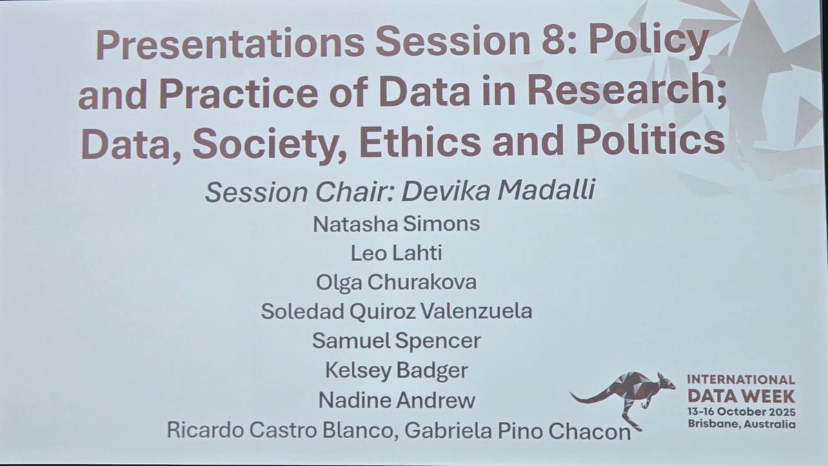 INFLIBNET's tweet image. Prof. @DevikaInflibnet , Director, @INFLIBNET Centre, chaired a session on 'Policy and Practice of Data in Research: Data, Society, Ethics, and Politics', during International Data Week #IDW, 13-16 October 2025, in Brisbane, Australia, on 15th October 2025.