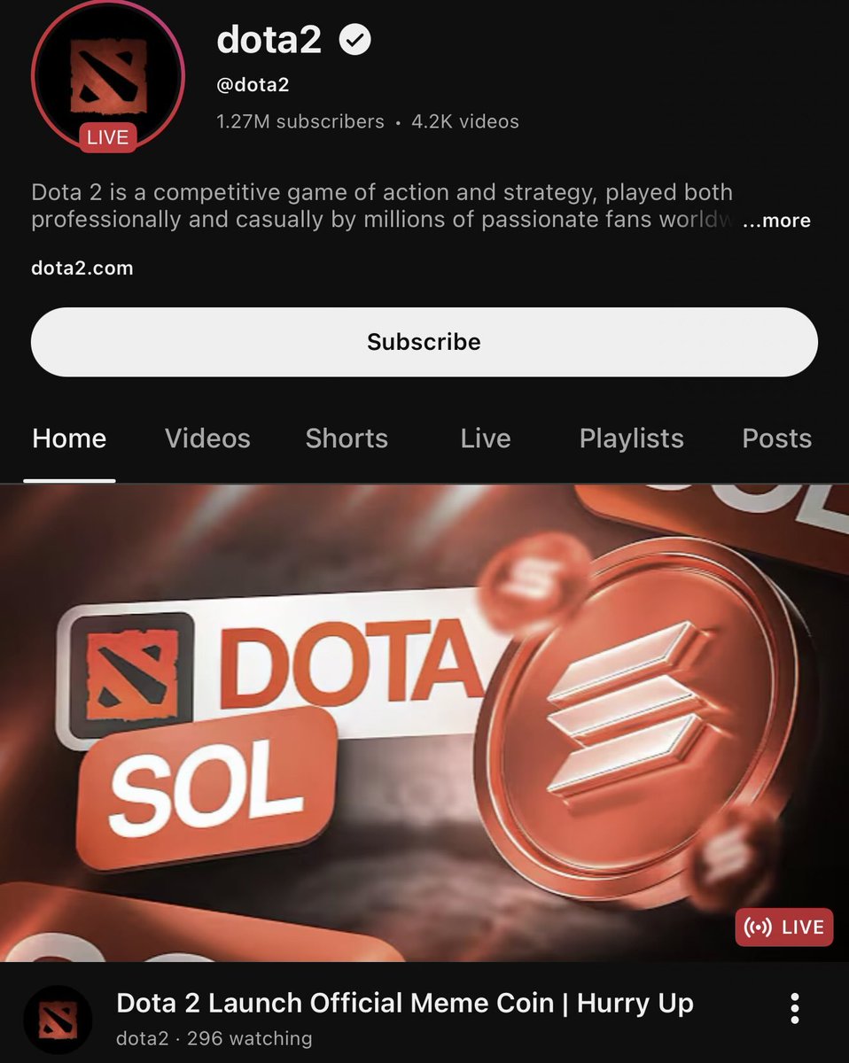 🥔CRIPTOVALUTE : "Hacker attaccano il canale YouTube di Dota 2 per promuovere una truffa con criptovaluta"