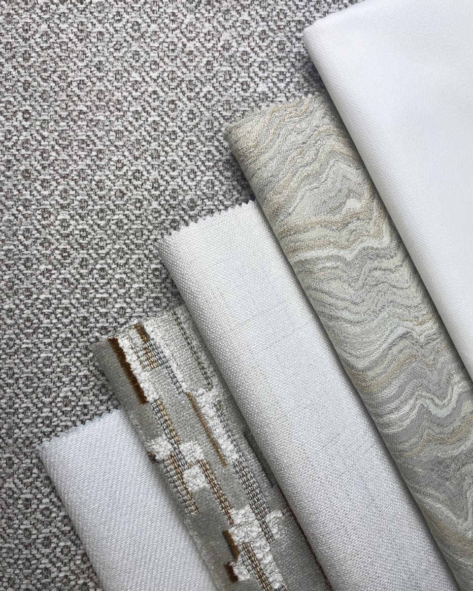 A serene composition of neutral fabrics, featuring VINTAGE EC FR, MEMORY, SHALE STONE, MIMO BLACKOUT FR, CALEM JACQUARD VELVET &amp; DOUBLE LINO BLACKOUT FR.  Designed for elegant upholstery and curtains, each fabric infuses timeless allure into your home.

aldeco.pt 🤍