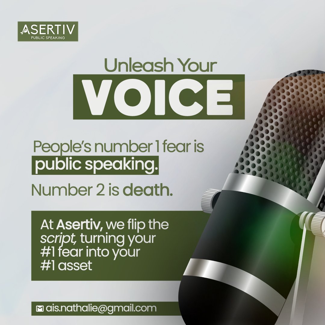 Looking for a brand that helps people speak with confidence and clarity? 

Check out Asertiv. They make communication feel natural, powerful, and authentic. 

From public speaking to corporate training, they help voices rise and connect.
#PublicSpeaking  #100DaysOfDare