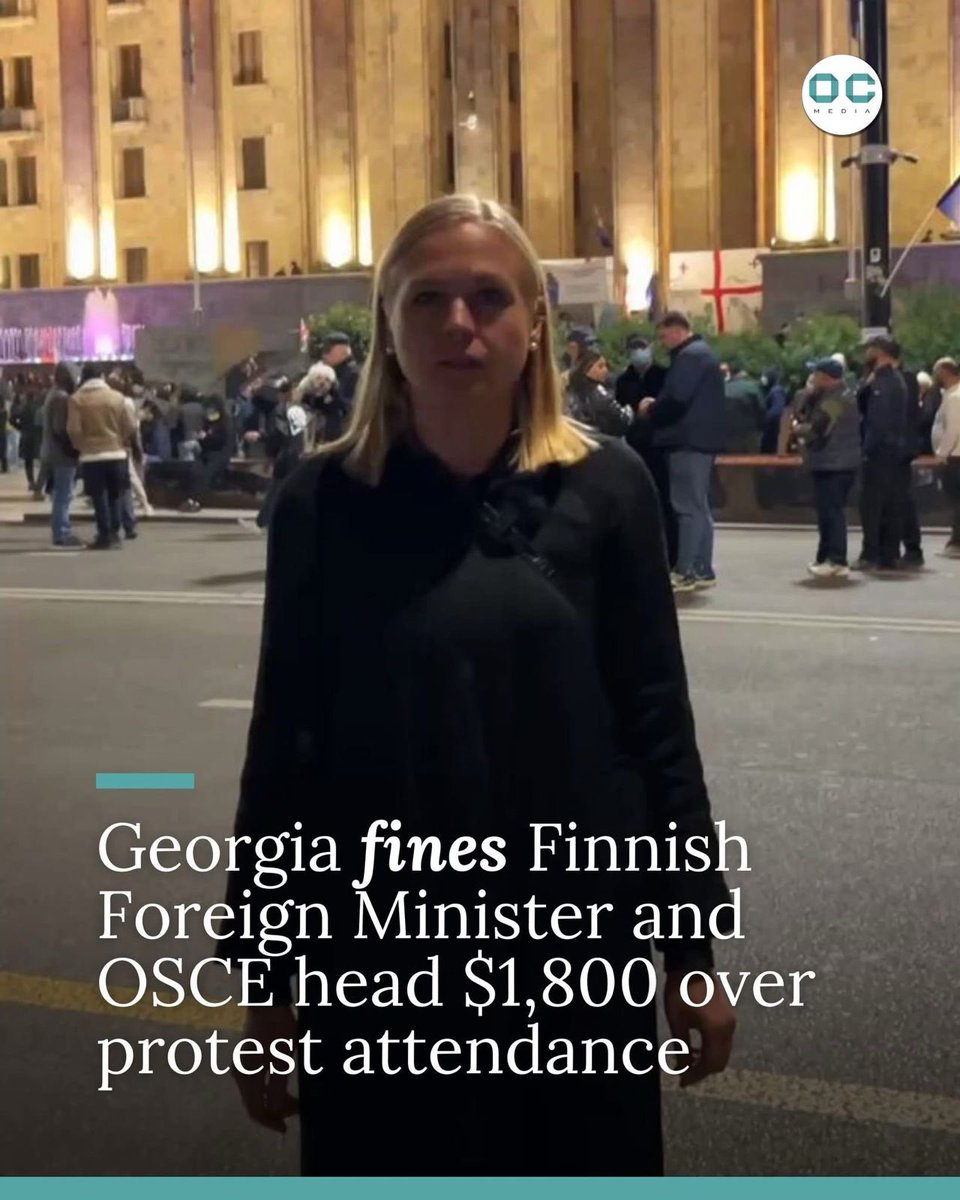 Salome Zourabichvili (@zourabichvili_s) on Twitter photo The fines against the <a href="/OSCE/">OSCE</a> Chair, <a href="/elinavaltonen/">Elina Valtonen</a> are a signal to the world:Georgian Nightmare intimidates diplomats,silences citizens,and abandons European principles.Citizensโ voices are suppressed, democratic norms ignored,and freedom is under attack.Europe must not look away! The fines against the <a href="/OSCE/">OSCE</a> Chair, <a href="/elinavaltonen/">Elina Valtonen</a> are a signal to the world:Georgian Nightmare intimidates diplomats,silences citizens,and abandons European principles.Citizensโ voices are suppressed, democratic norms ignored,and freedom is under attack.Europe must not look away!