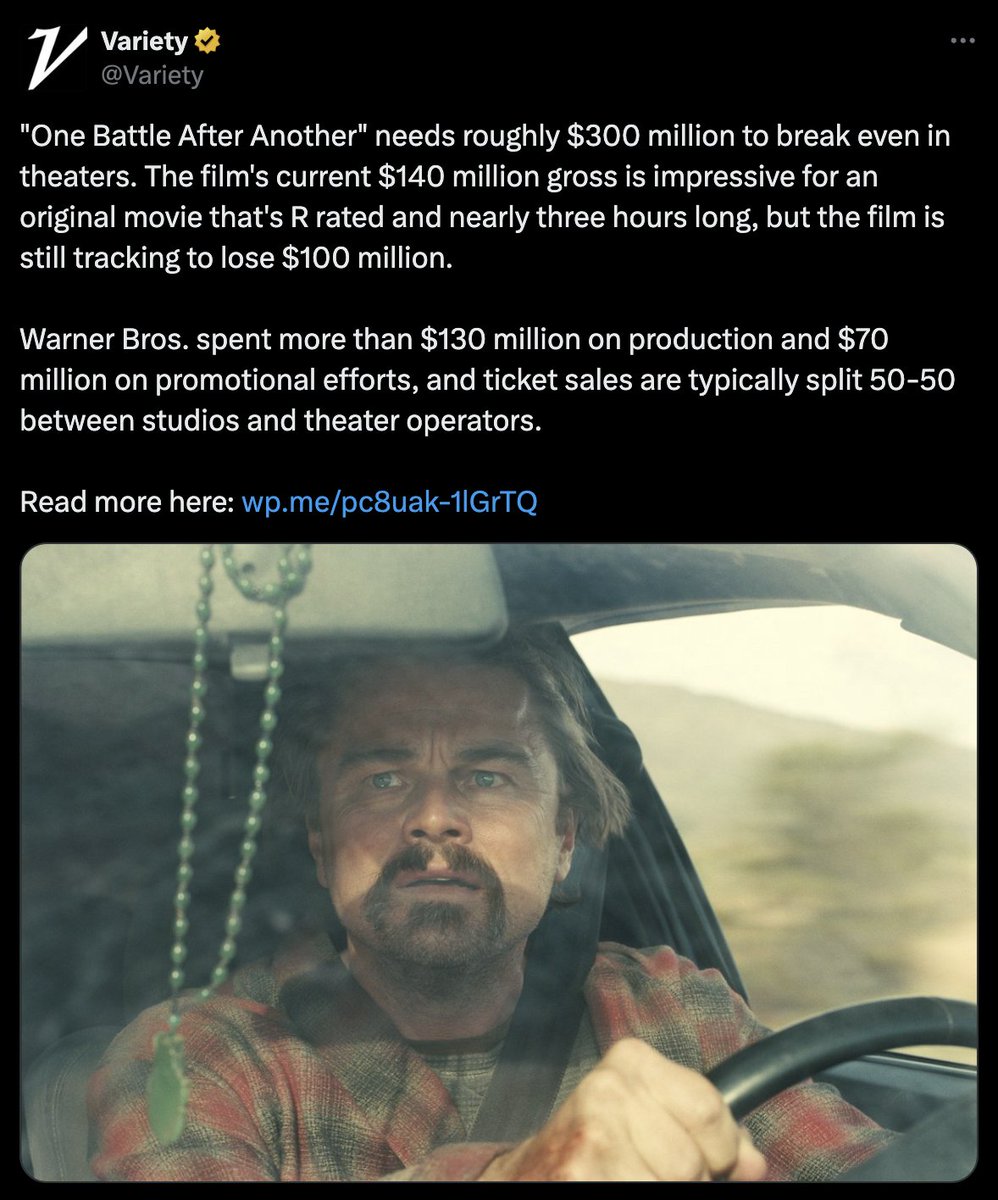 What a disappointment for Warner Bros. 

They'll have to live with the fact that they financed one of the greatest, endlessly rewatchable films of all time, one that will continue to earn money for centuries to come, and be remembered in history more than any other film they've