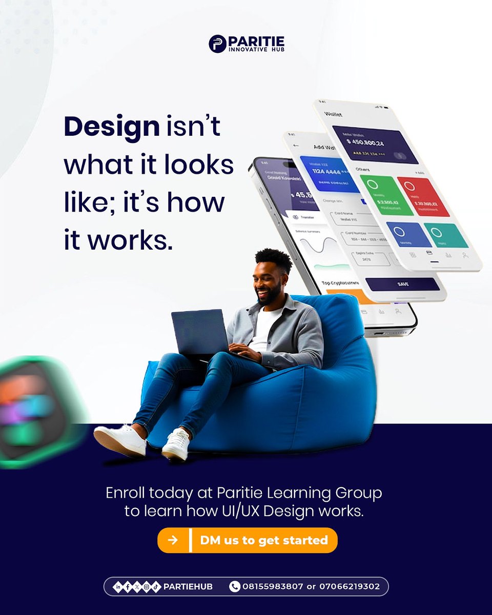 paritiehub's tweet image. Design isn’t what it looks like, it’s how it works. Our #UIUXDesign students are taught to live this everyday.

Want to learn how to design products that work? Join #ParitieLearningGroup to get started.

Enroll today!

#learnatechskill #productdesign #digitalskills #techtraining