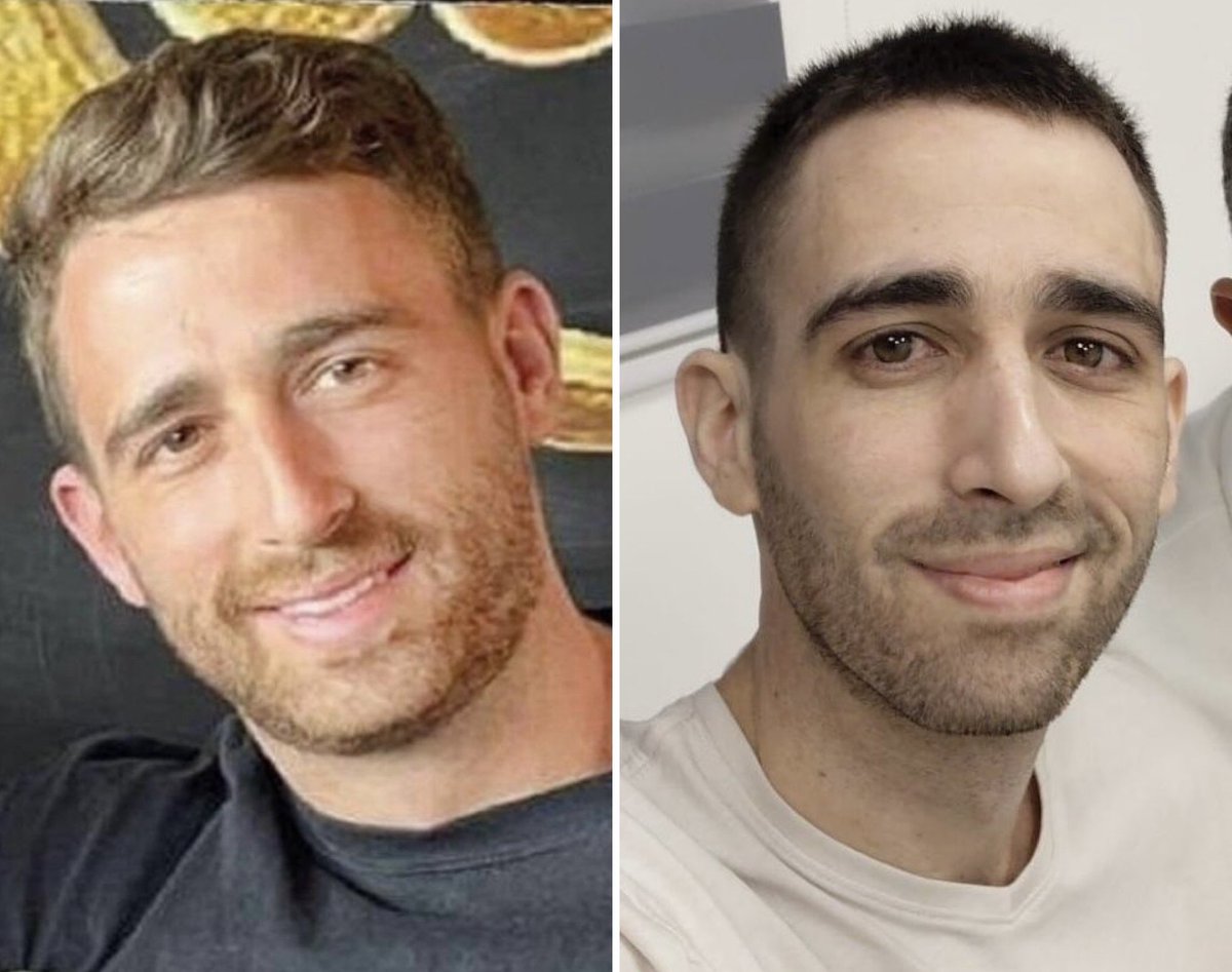 Avinatan Or, antes y después de pasar 738 días secuestrado por Hamás en Gaza. 

🔴 Fue mantenido en aislamiento y en estado de inanición durante dos años.

🔴 Tras intentar escapar, fue golpeado y encadenado a las barras de una jaula de 1,8 metros, donde permaneció por más de un