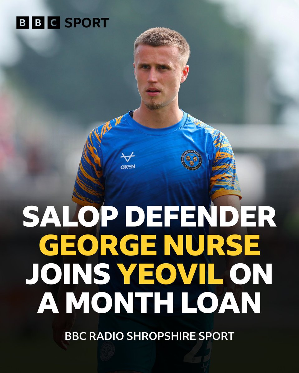 #Shrewsbury defender George Nurse has joined #Yeovil on loan for a month

It follows the departure of Toto Nsiala and Callum Stewart's loan move to Brackley

📻 <a href="/BBCShropSport/">BBC Sport Shropshire</a> 

#BBCFootball | #Salop