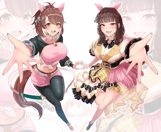 ウマ娘 6th 秋公演に出走される福嶋晴菜さんとダンツフレームへフラスタイラストを描かせていただきました!(企画:ひろろ様) ぜひ当日フラスタ見つけていただけると嬉しいです!