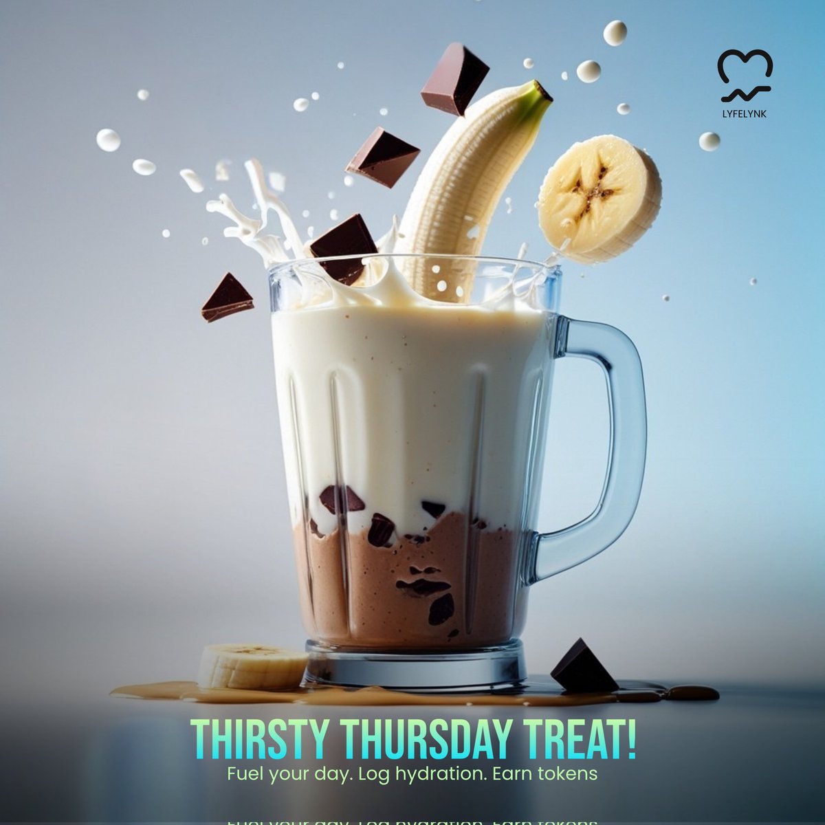Thirsty Thursday! Try this power smoothie: 🥛 1 glass of milk 🍌 1 banana 🍫 1 scoop of whey protein or 1 bar of dark chocolate 🥜 1 tbsp peanut butter.

Blend, sip, and log your hydration in Lyfelynk for instant bonus tokens! What’s your favorite healthy snack? Drop it below!
