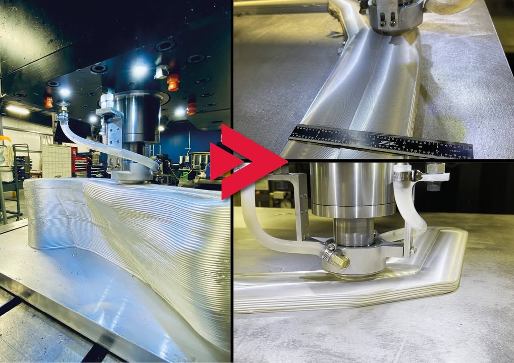 RAMENGTOOL's tweet image. ASFD METAL PRINTING

MELD

&quot;&quot;Irregular shapes too?&quot;&quot;
It’s a CNC, create what your mind lets you! 

Build the rows close together to thicken the wall, STIR don&apos;t MELT! 
MELD = Fully-Dense!

#additive #metalprinting #meld #metaladditive #nearnetshape #scaleable #AFSD #SOLIDSTATE